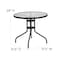 Flash Furniture 5PC Patio Set-31.5RD Glass Table, 4 Brown Chairs TLH-0702303C-BN-GG - alternate 5